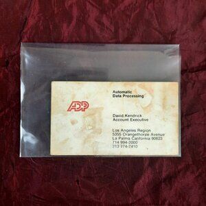 Vintage Business Card David Kendrick ADP Account Executive Los Angeles Region